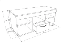 Nóra tv állvány méretrajz